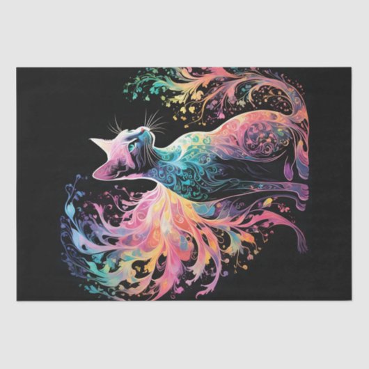 Spectrale holografische kat: een prisma van elegan tissuepapier (Voorkant)