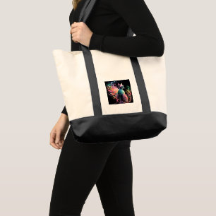 Spectrale Holografische Kat: Een Prisma van Elegan Tote Bag