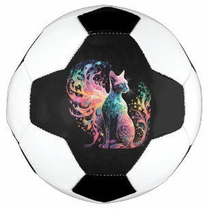 Spectrale holografische kat: een prisma van elegan voetbal