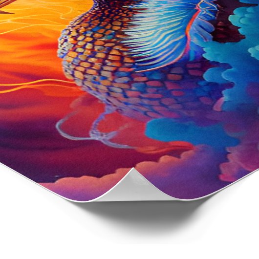 Spectrale peacock - Vibrant en Majestic Poster (Hoek)