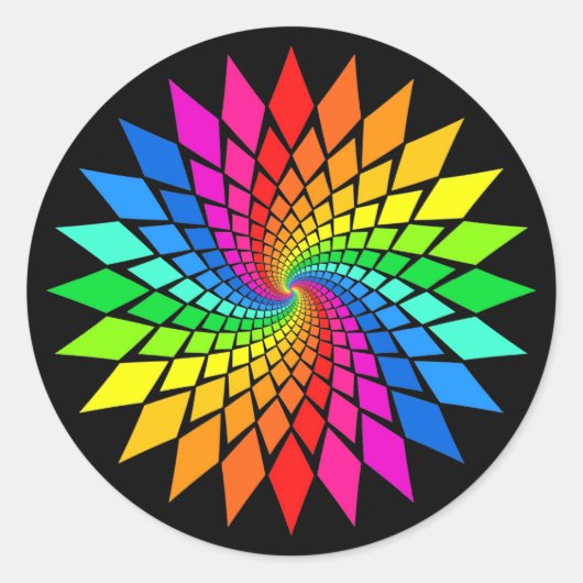 "Spectrale spiraal" Ronde Sticker (Voorkant)