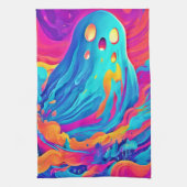 Spectrale spook Halloween-kunst Theedoek (Verticaal)