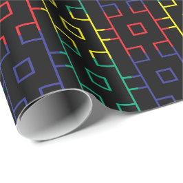 Spectrale vierkanten cadeaupapier