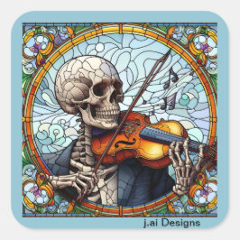spectrale violist vierkante sticker