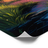 Spectrale Zonsondergang, Digitale Kunst Magie Poster (Hoek)