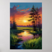 Spectrale Zonsondergang, Digitale Kunst Magie Poster (Voorkant)