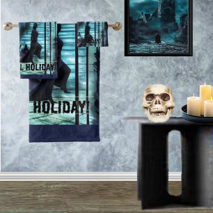 Spectre op de trappen bad handdoek