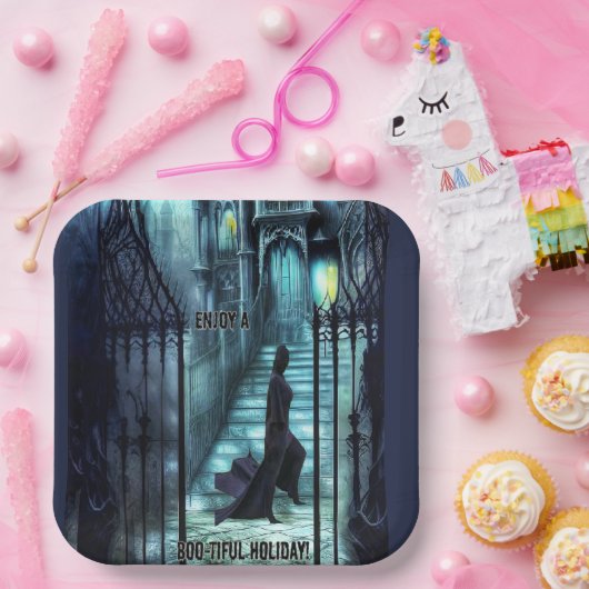 Spectre op de trappen papieren bordje (Feest)