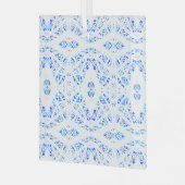 Spectroscopisch blauw wit abstract gouachekunst glas ornament (Voorkant links)