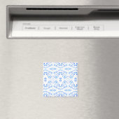 Spectroscopisch blauw wit abstract gouachekunst magneet (Insitu (Vaatwasser))