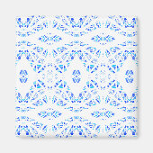 Spectroscopisch blauw wit abstract gouachekunst magneet (Voorkant)