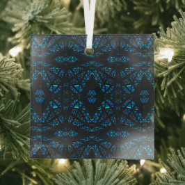 Spectroscopisch blauw zwart abstract gouachekunst glas ornament