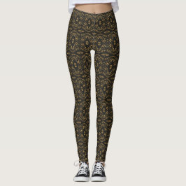 Spectroscopisch bruin zwart abstract gouachekunst leggings