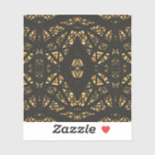 Spectroscopisch bruin zwart abstract gouachekunst sticker (Vel)