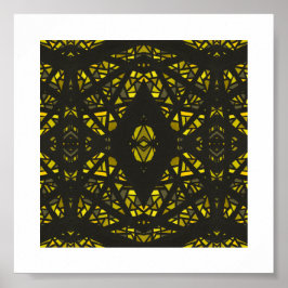Spectroscopisch Geel Abstract Gouache Kunst Poster