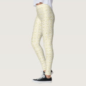 Spectroscopisch Geel Witte Abstracte Gouache Kunst Leggings (Links)