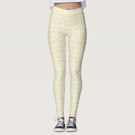 Spectroscopisch Geel Witte Abstracte Gouache Kunst Leggings