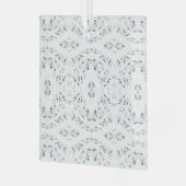 Spectroscopisch grijs wit abstract gouachekunst glas ornament (Voorkant links)