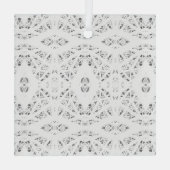 Spectroscopisch grijs wit abstract gouachekunst glas ornament (Achterkant)