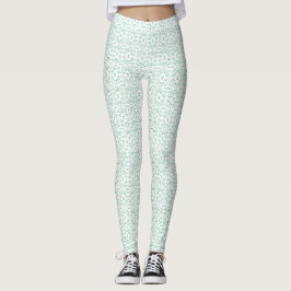 Spectroscopisch groen wit abstract gouachekunst leggings