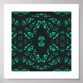 Spectroscopisch groene abstracte Gouache-kunst Poster
