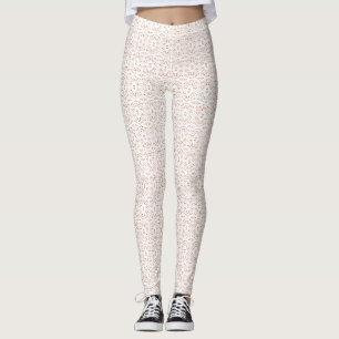 Spectroscopisch Oranje Wit Abstract Gouache Kunst Leggings