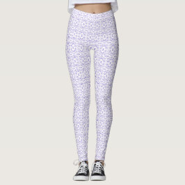 Spectroscopisch Paars Wit Abstract Gouache Kunst Leggings