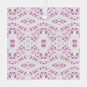 Spectroscopisch Roze Witte Abstracte Gouache Kunst Glas Ornament (Achterkant)
