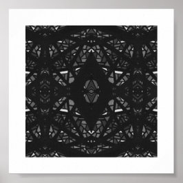 Spectroscopisch zwart-wit abstract gouache-kunstwe poster