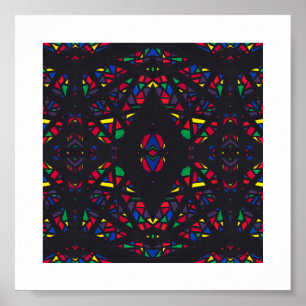 Spectroscopische Regenboog Abstracte Gouache Kunst Poster