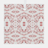 Spectroscopische Rode Witte Abstracte Gouache Kuns Glas Ornament (Achterkant)