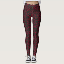 Spectroscopische Rode Zwarte Abstracte Gouache Kun Leggings