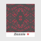 Spectroscopische Rode Zwarte Abstracte Gouache Kun Sticker (Vel)