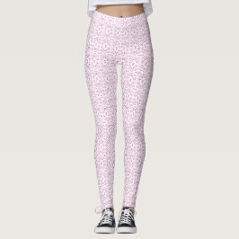 Spectroscopische Roze Witte Abstracte Gouache Kuns Leggings