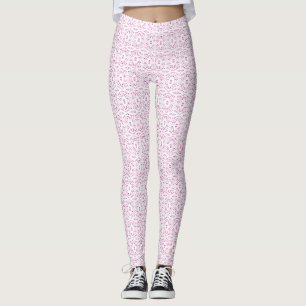 Spectroscopische Roze Witte Abstracte Gouache Kuns Leggings