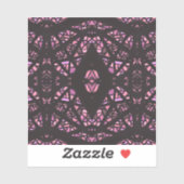 Spectroscopische Roze Zwarte Abstracte Gouache Kun Sticker (Vel)