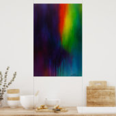 Spectrum Cascade - Abstracte druppel-schildering Poster (Keuken)