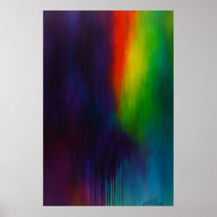 Spectrum Cascade - Abstracte druppel-schildering Poster