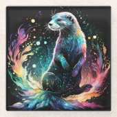 Spectrum Edge: de otters gloeien Glazen Onderzetter (Voorkant)