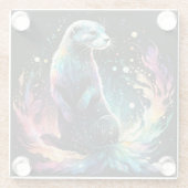 Spectrum Edge: de otters gloeien Glazen Onderzetter (Achterkant)