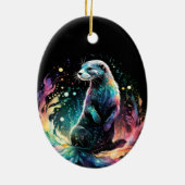 Spectrum Edge: de otters gloeien Keramisch Ornament (Achterkant)