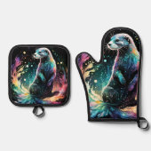 Spectrum Edge: De Otters Gloeien Ovenwant & Pannenlap Set (Voorkant)