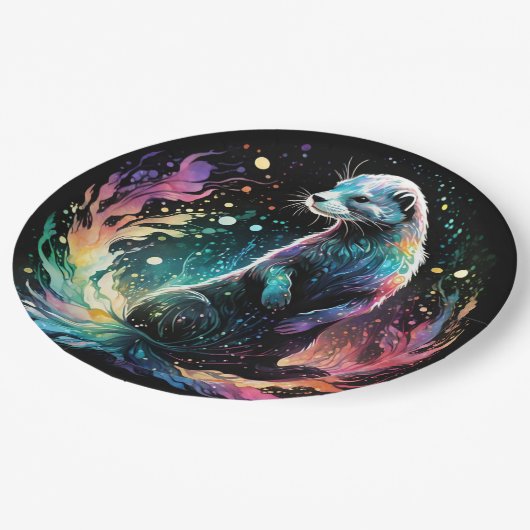 Spectrum Edge: de otters gloeien Papieren Bordje (Gekanteld)