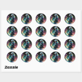 Spectrum Edge: de otters gloeien Ronde Sticker (Vel)