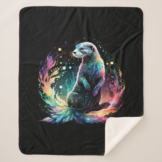 Spectrum Edge: de otters gloeien Sherpa Deken (Voorkant)
