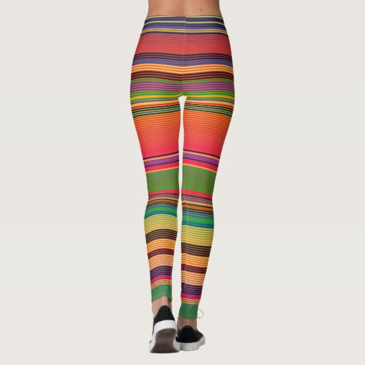 Spectrum heldere horizontale neonstrepen leggings (Achterkant)
