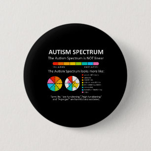 Spectrum is geen lineair autistisch trots autisme ronde button 5,7 cm