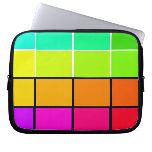 Spectrum kleurrijk 6 zippered zacht laptoptas met  laptop sleeve