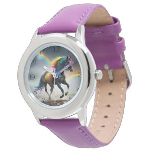 Spectrum of Grace: Regenboogpaard onder regenbogen Horloge