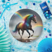 Spectrum of Grace: Regenboogpaard onder regenbogen Papieren Bordje (Feest)
